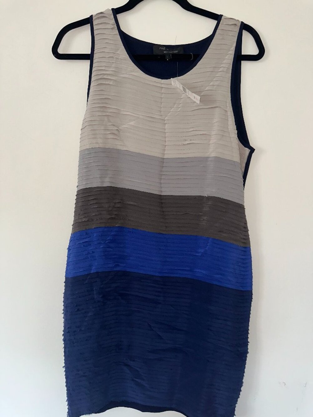 Rag & Bone Women's Multi-Color Striped Silk Tank Dress Sleeveless Shift L NWT